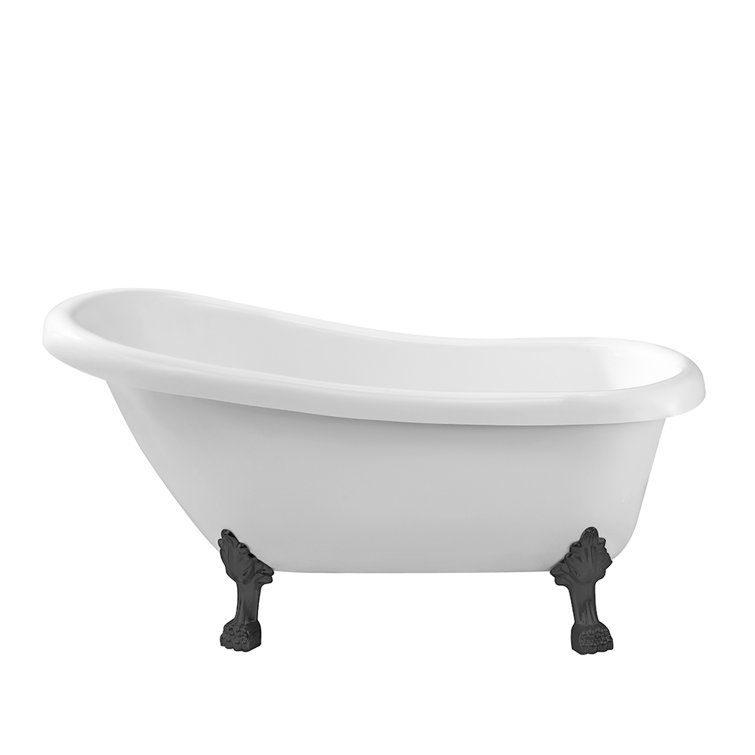 StreamlineBath 61'' x 27.6'' Freestanding Soaking Acrylic Bathtub